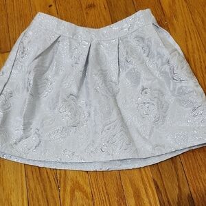 Elegant Silver Floral Skirt